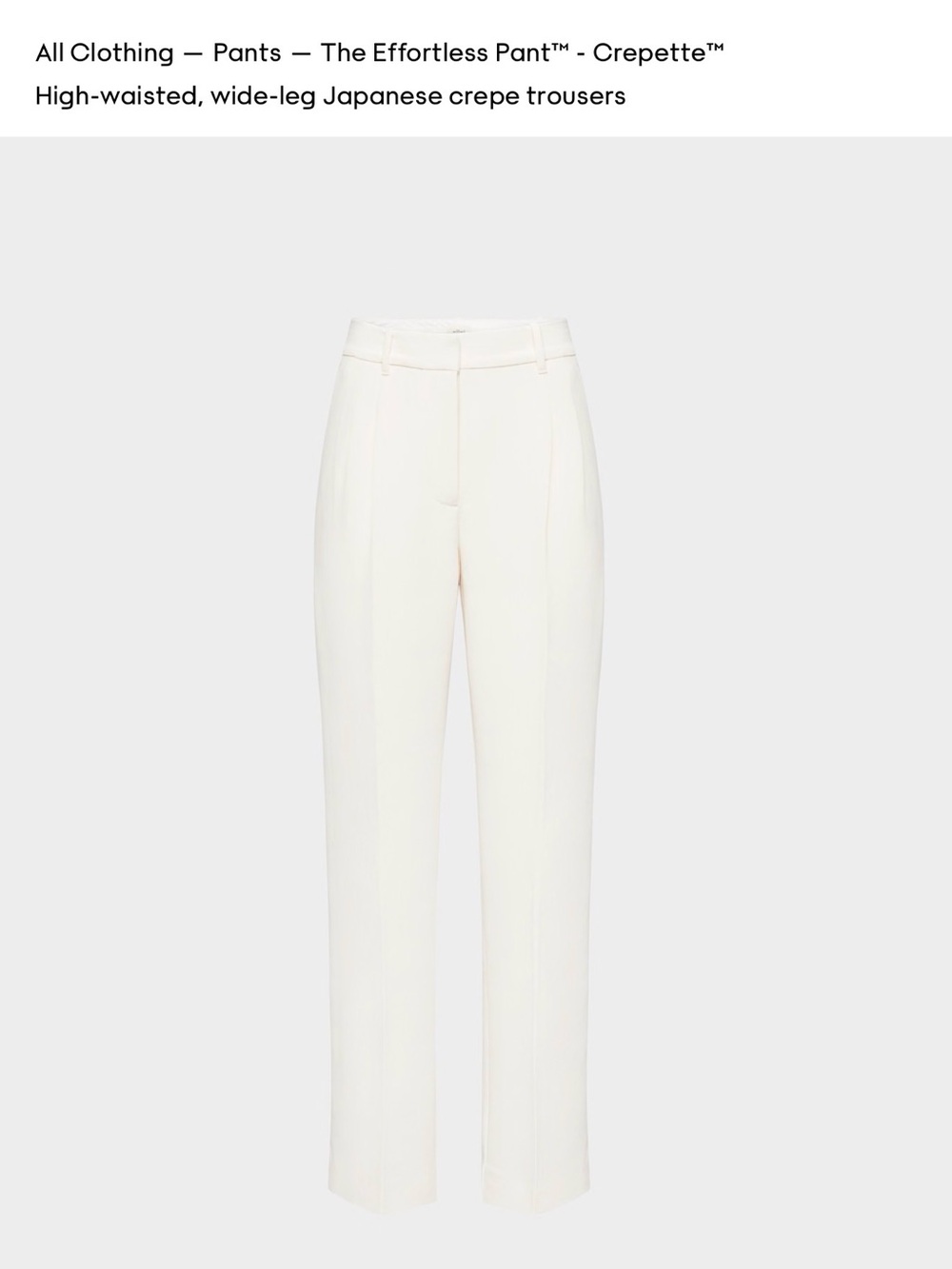 Aritzia - The Effortless Pant™ - Crepette™
Light birch, 6 short